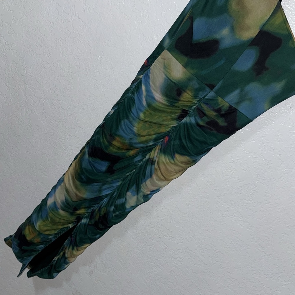 Prettygarden Vibrant One-Shoulder Dress in Green and Blue - Picture 7 of 10